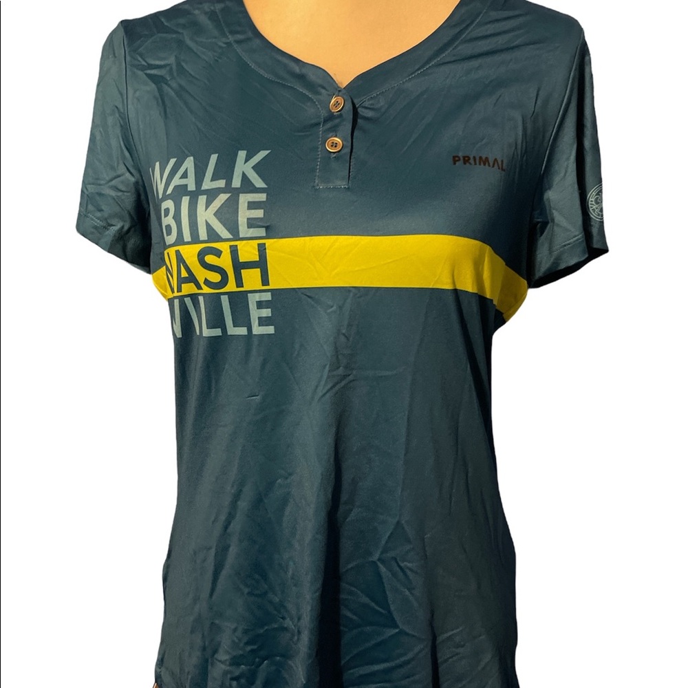 Primal Walk Bike Nashville 2019 Women’s Henley Jersey Sz M NWT